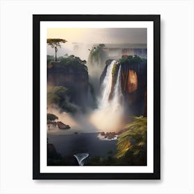 Victoria Falls, Zambia And Zimbabwe Realistic Photograph (3) Art Print