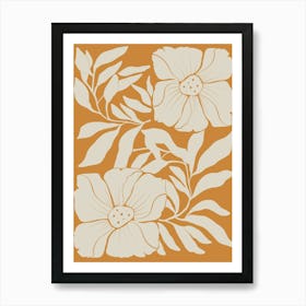 Orange And White Flowers Art Print