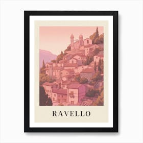 Ravello Vintage Pink Italy Poster Art Print