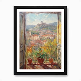 Window View Of Rome In The Style Of Impressionism 4 Art Print