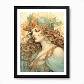 Athena Art Nouveau 2 Art Print