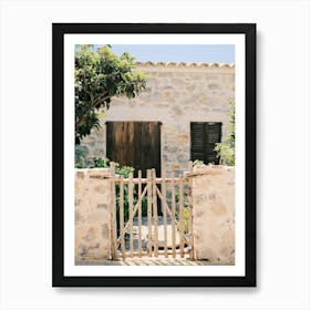 Ibiza House with brown door // Ibiza Travel Photography Art Print