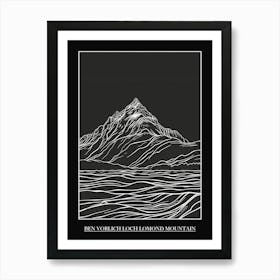 Ben Vorlich Loch Lomond Mountain Line Drawing 1 Poster Art Print