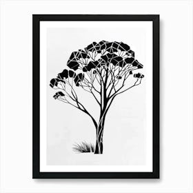 Eucalyptus Tree Simple Geometric Nature Stencil 2 Art Print