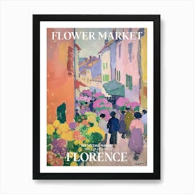 Vintage Flower Market Painting Florence 0 Art Print