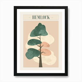 Hemlock Tree Minimal Japandi Illustration 2 Poster Art Print