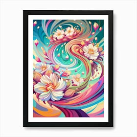 Abstract Flower Painting 2 Art Print