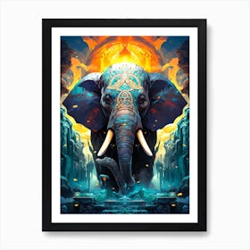 Elephant Of The Gods Art Print