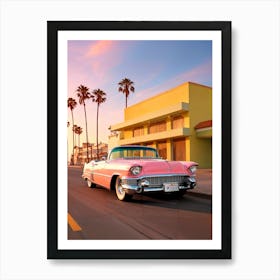 California Dreaming - L.A Pink Cadillac Art Print