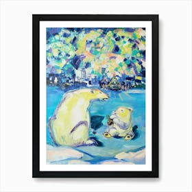 Polar Bear Christmas Art Print