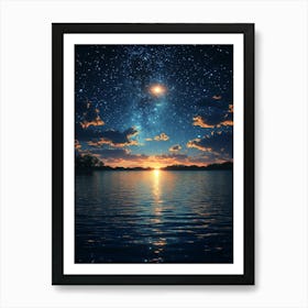 Night Sky Over Water 4 Art Print