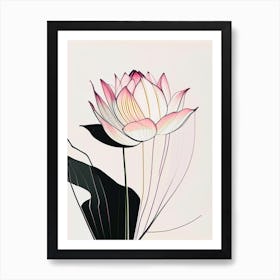 American Lotus Abstract Line Drawing 2 Art Print