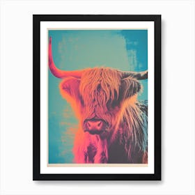 Highland Cow Polaroid Inspired 3 Art Print