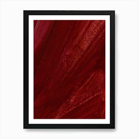 Red Brushstrokes Art Print