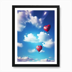 Heart Balloons In The Sky 1 Art Print