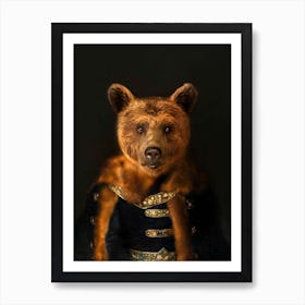 Brave Brown Berchtold Bear Pet Portraits Art Print