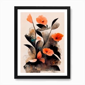 Coral Flowers Art Print