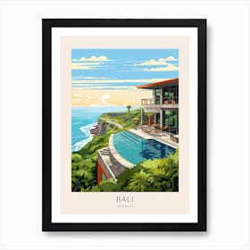 Bali, Indonesia 3 Midcentury Modern Pool Poster Art Print