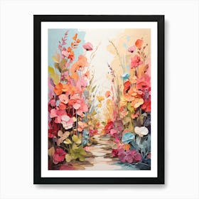 Modern Multicolored Abstract Garden Plants Painting Art print Art Print