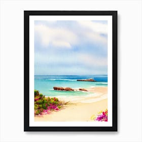 Cala De Mijas Beach 2, Costa Del Sol, Spain Watercolour Art Print