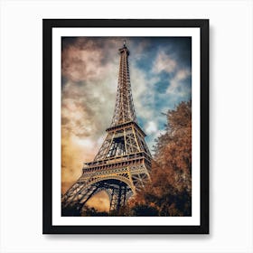 Eiffel Tower Paris France Oil Painting Style 10 Art Print