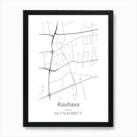 Kauhava,Finland Minimalist Map Art Print