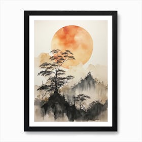 Watercolour Of Tijuca Forest   Rio De Janeiro Brazil 3 Art Print