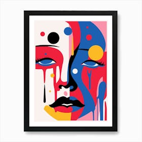 Block Colour Abstract Face 3 Art Print