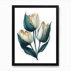 Minimal Tulip Flower Painting (9) Art Print
