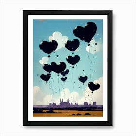 Heart Balloons Art Print