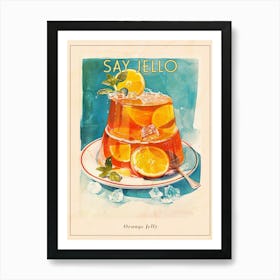 Retro Orange Jelly Vintage Cookbook Inspired 2 Poster Art Print