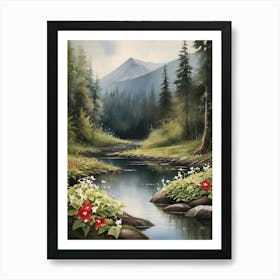 Canada River In The Woods Art Print