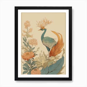 Peacock Bird Wall Art Art Print