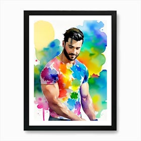 Man In A Colorful Shirt 2 Art Print