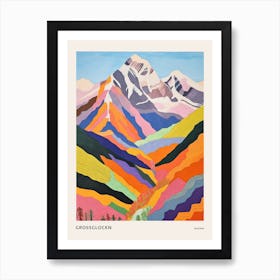 Grossglockn Austria 2 Colourful Mountain Illustration Poster Art Print