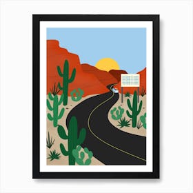 Desert Road Trip Art Print