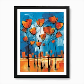 Orange Poppies 9 Art Print