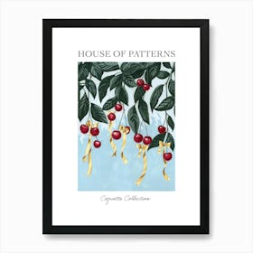 Botanical Bows And Cherries 3 Pattern Poster Art Print