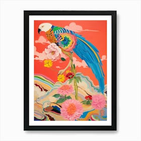 Maximalist Bird Painting Macaw 2 Art Print