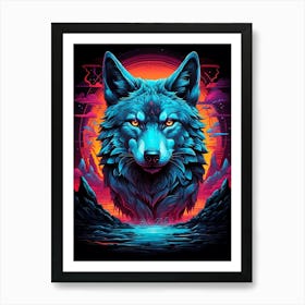 Psychedelic Wolf 6 Art Print