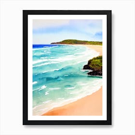 Fingal Head Beach 2, Australia Watercolour Art Print