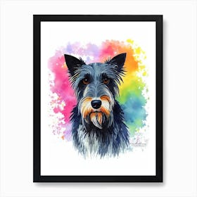 Scottish Deerhound Rainbow Oil Painting Dog Art Print