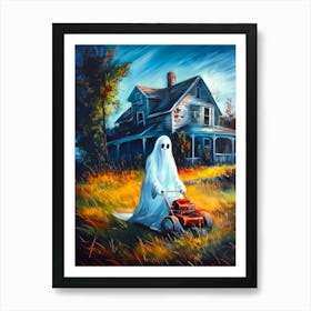 Ghost Lawn Mower 3 Art Print