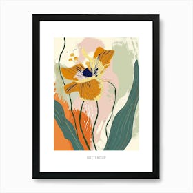 Colourful Flower Illustration Poster Buttercup 4 Art Print