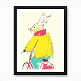 Rabbit On A Bike Art Print