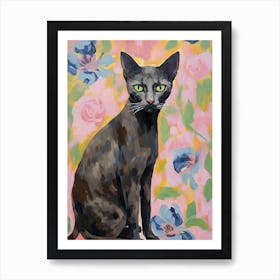 A Oriental Shorthair Cat Painting, Impressionist Painting 1 Póster