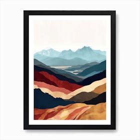 Alpine Alchemy: Minimalist Peaks Art Print