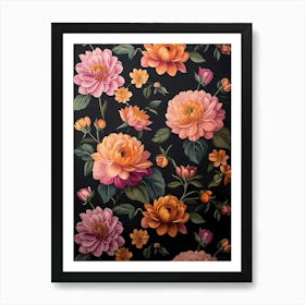 Wallpaper Floral Pattern 1 Art Print