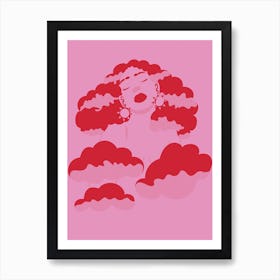 Head In The Clouds Pink Art Print