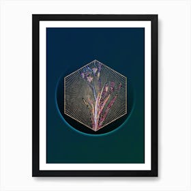 Abstract Gold Ixia Bulbifera Mosaic Botanical Illustration Art Print